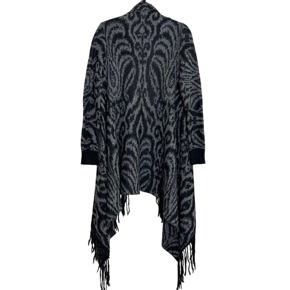 Garnet Hill Mohair Blend Open Front Cardigan Fringe Hem Women Sz Small - Picture 2 of 12